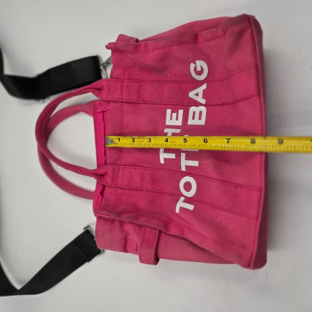 The Tote Bag Pink Canvas Crossbody Handbag Small Travel Satchel